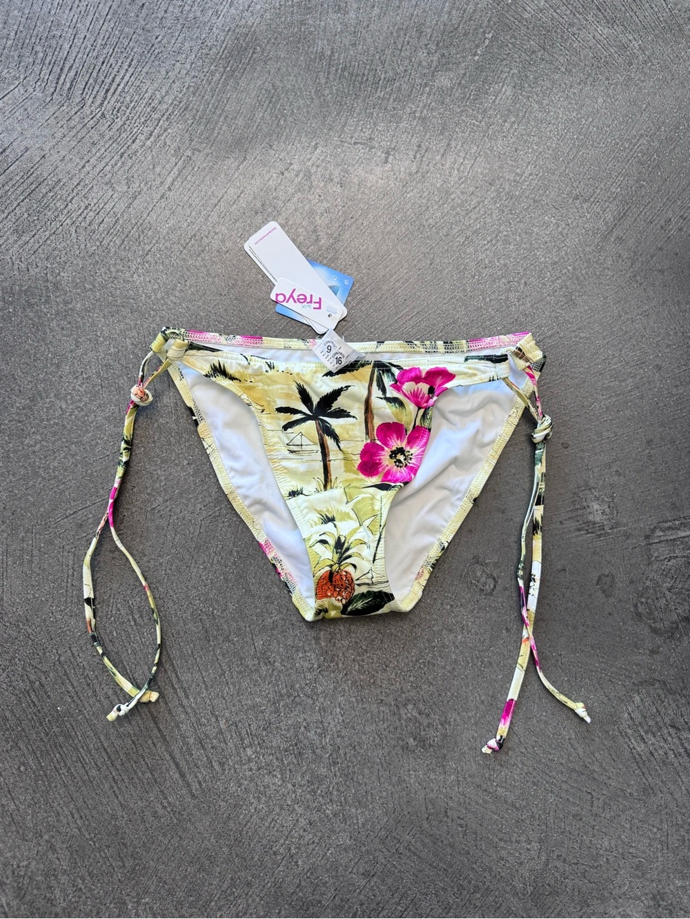 Freya Floral Tie-Side Bikini Bottom - Yellow & Pink
